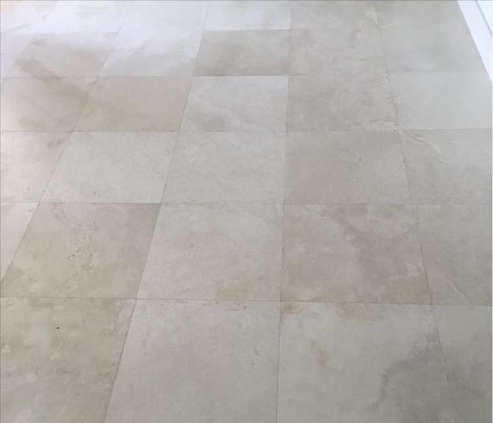 Marble flooring after being professionally cleaned. 