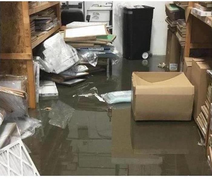 Flooded commercial office.