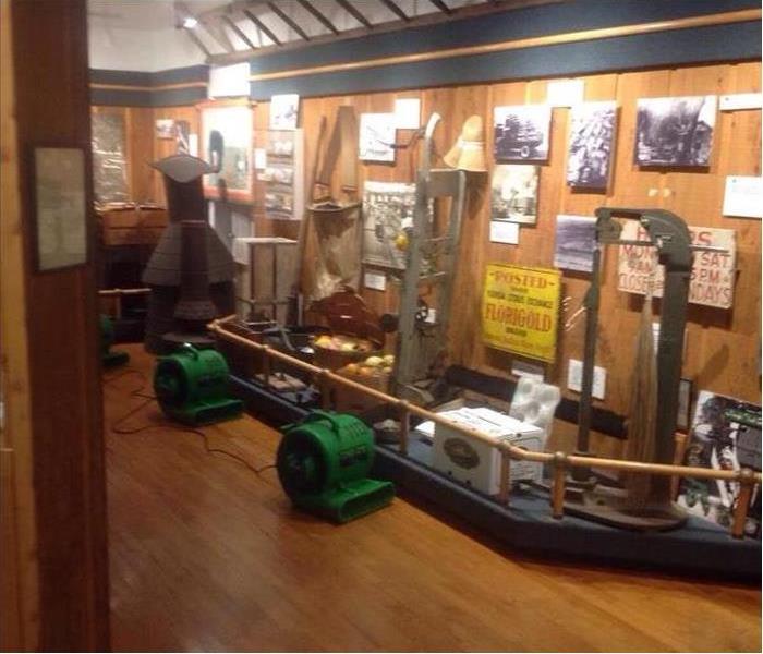 Historic Museum with Drying Equipment Set up for Storm Damage mitigation